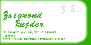 zsigmond rujder business card